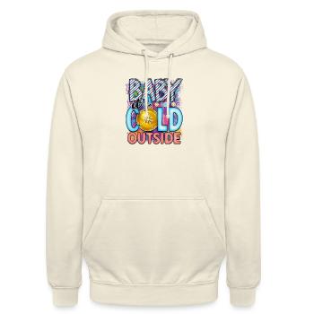 Baby its cold outside - Sweat-shirt à capuche unisexe - vanille - Devant - Alina (178cm) & Michal (187cm)