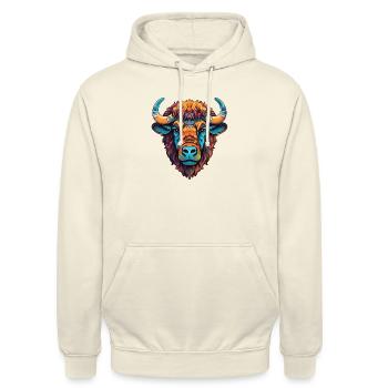 Bisons 1 - Sweat-shirt à capuche unisexe - vanille - Devant - Alina (178cm) & Michal (187cm)