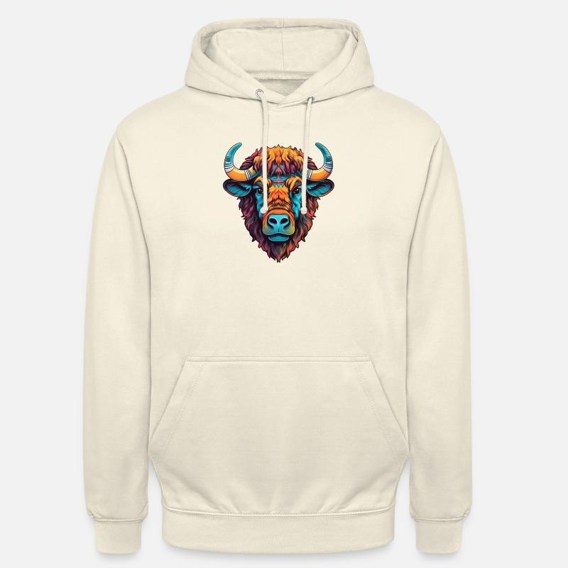 Bisons 1 - Sweat-shirt à capuche unisexe - vanille