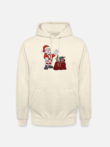 Weihnachtsmann mit Geschenktüte - Unisex Hoodie - Vanille-Milchshake