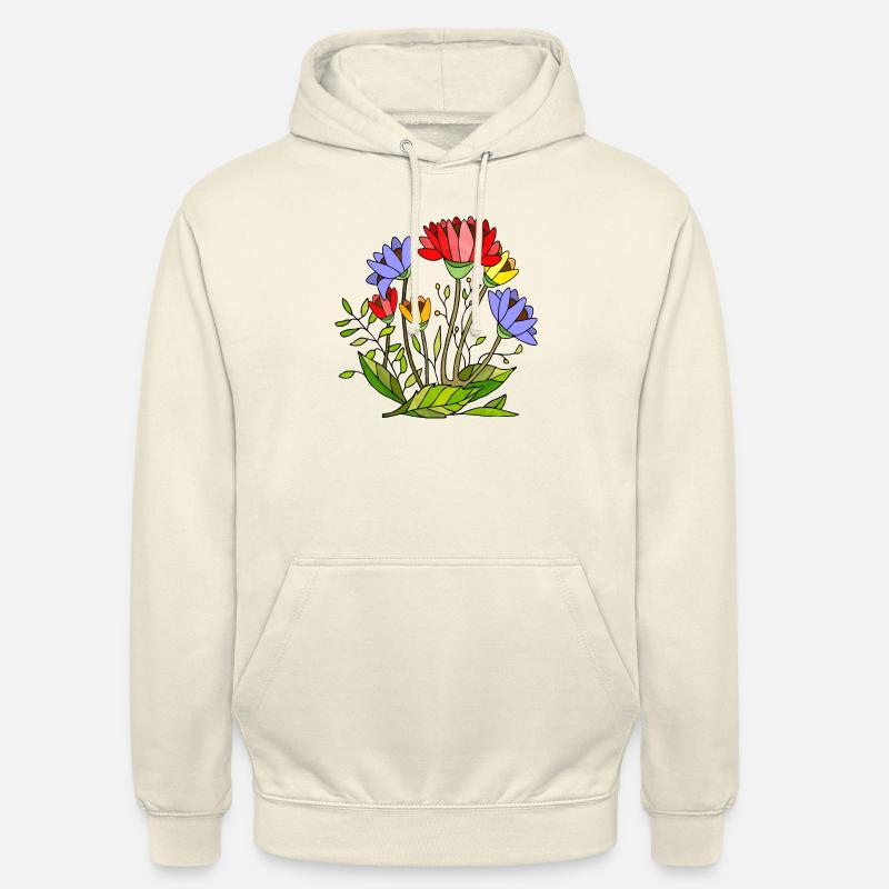 Fleur - Sweat-shirt à capuche unisexe - vanille