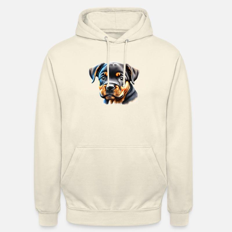 Rottweiler Chien Rottweiler Chiot Chiens Chien Chiot - Sweat-shirt à capuche unisexe - vanille