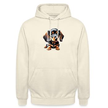 Dachshund Hund Dackelwelpe Hundehalter Hunde - Unisex Hoodie - Vanille-Milchshake - Vorne - Alina (178cm) & Michal (187cm)