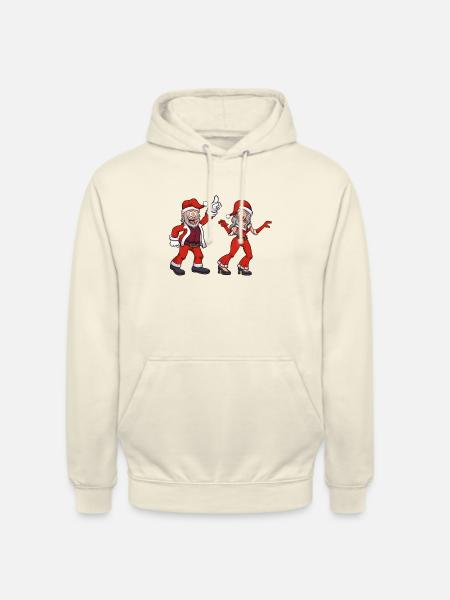 Dancing Santa And Mrs. Claus - Unisex Hoodie - vanilla