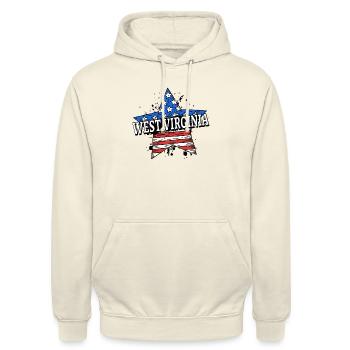 West Virginia - USA - United States of America - Unisex Hoodie - Vanille-Milchshake - Vorne - Alina (178cm) & Michal (187cm)