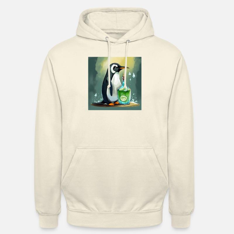 Pinguin mit einer Gin-Tonic-Flasche - Unisex Hoodie - Vanille-Milchshake