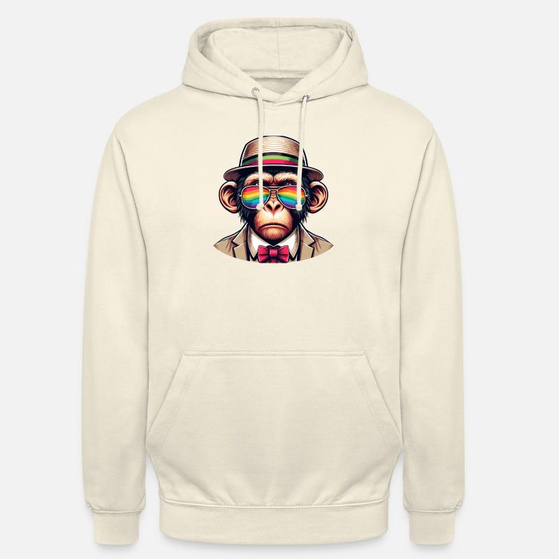 Affe mit Regenbogenhut - Unisex Hoodie - Vanille-Milchshake