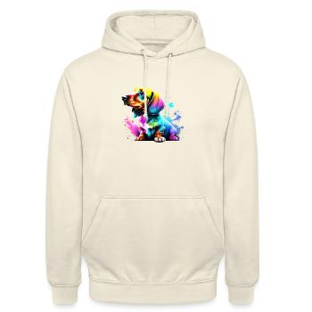 Dachshund Hund Dackelwelpe Hunde Hundehalter - Unisex Hoodie - Vanille-Milchshake - Vorne - Alina (178cm) & Michal (187cm)