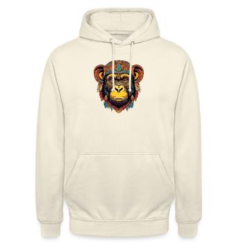 Schimpanse - Unisex Hoodie - Vanille-Milchshake - Vorne - Alina (178cm) & Michal (187cm)