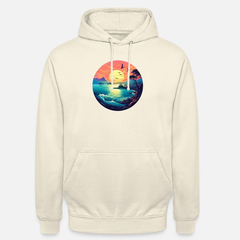 Plage au coucher du soleil - Sweat-shirt à capuche unisexe - vanille