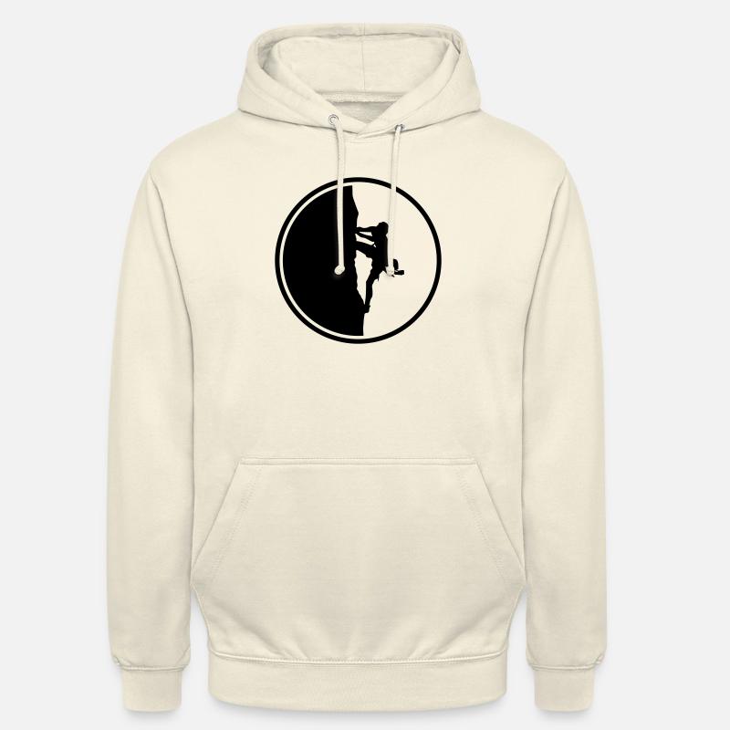 Escalade, Alpinisme, Silhouette, Cercle - Sweat-shirt à capuche unisexe - vanille