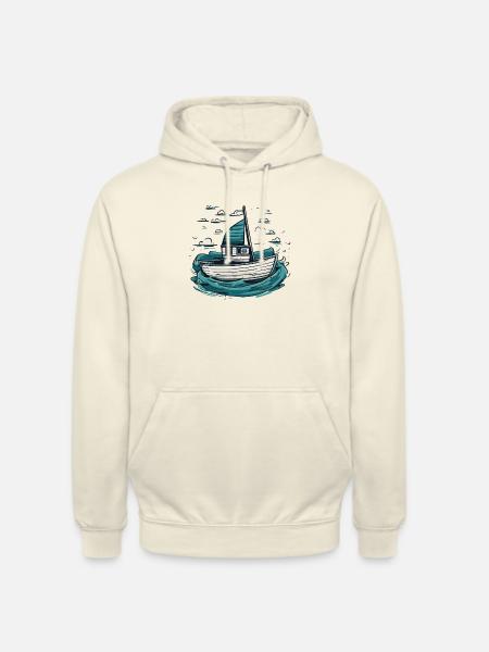 Fischerboot auf hoher See - Unisex Hoodie - Vanille-Milchshake