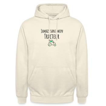 Jamais sans mon tracteur - Sweat-shirt à capuche unisexe - vanille - Devant - Alina (178cm) & Michal (187cm)