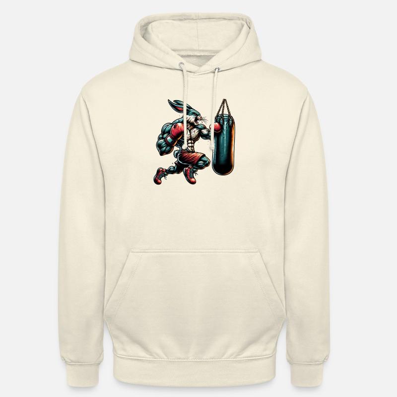 Lapin de boxe - Sweat-shirt à capuche unisexe - vanille