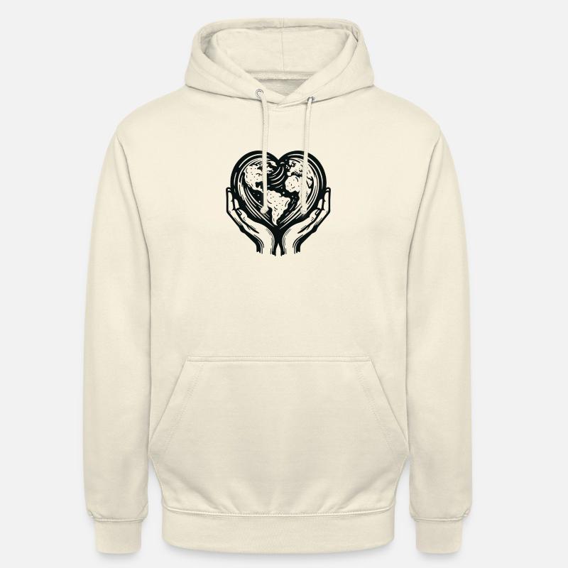 World with Hands - Unisex Hoodie - vanilla
