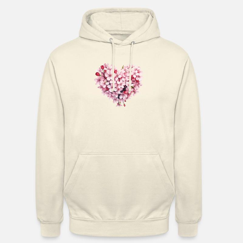 Cœur de Sakura - Sweat-shirt à capuche unisexe - vanille