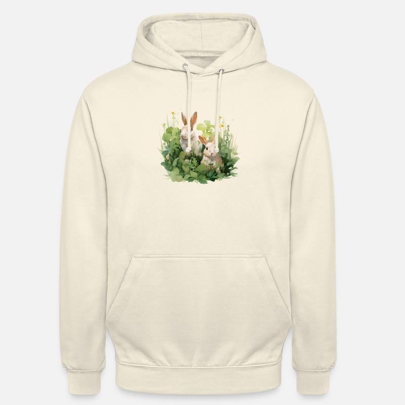 Prairie des lapins - Sweat-shirt à capuche unisexe - vanille