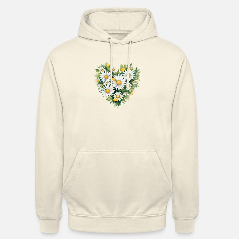 Gänseblümchen-Herz - Unisex Hoodie - Vanille-Milchshake