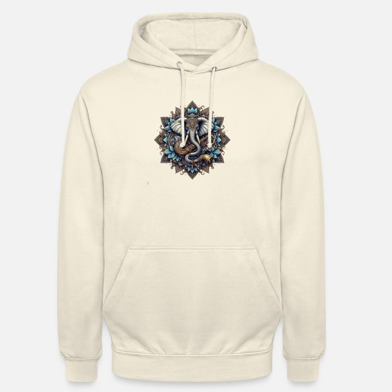 Mandala mit Elefanten - Unisex Hoodie - Vanille-Milchshake