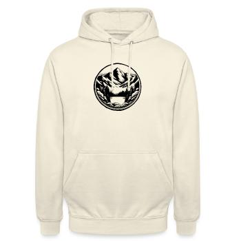 WanderLust - Unisex Hoodie - Vanille-Milchshake - Vorne - Alina (178cm) & Michal (187cm)