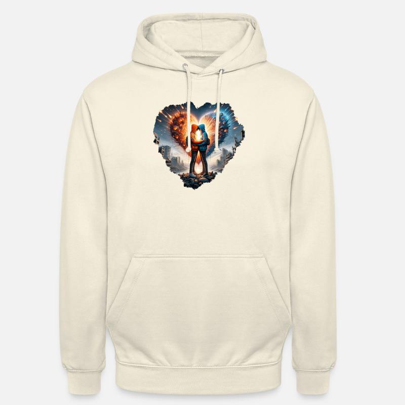 La Saint-Valentin en guerre - Sweat-shirt à capuche unisexe - vanille