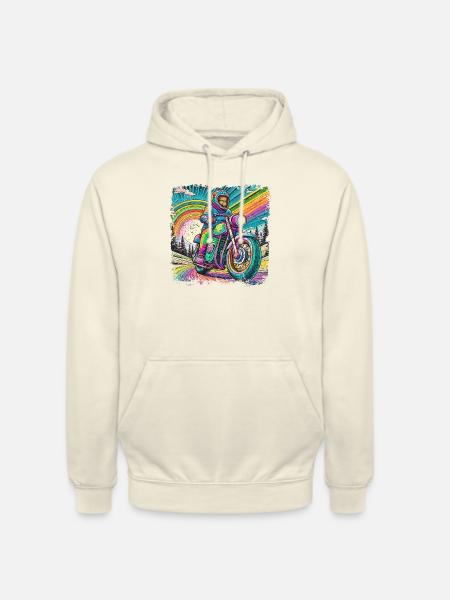 Berge im psychedelischem Biker-Rausch - Unisex Hoodie - Vanille-Milchshake