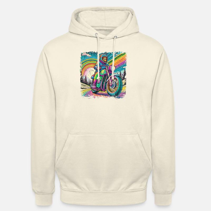 Berge im psychedelischem Biker-Rausch - Unisex Hoodie - Vanille-Milchshake
