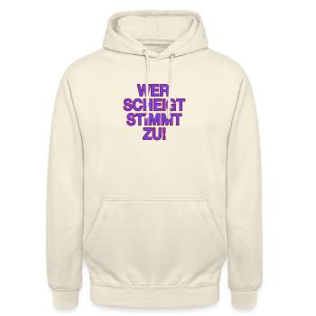 Wer schweigt stimmt zu! - Unisex Hoodie - Vanille-Milchshake - Vorne - Alina (178cm) & Michal (187cm)