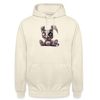 Gruseliges Plüschtier - Unisex Hoodie - Vanille-Milchshake - Vorne - Alina (178cm) & Michal (187cm)