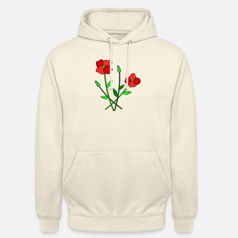 Coquelicots en fleurs - Sweat-shirt à capuche unisexe - vanille
