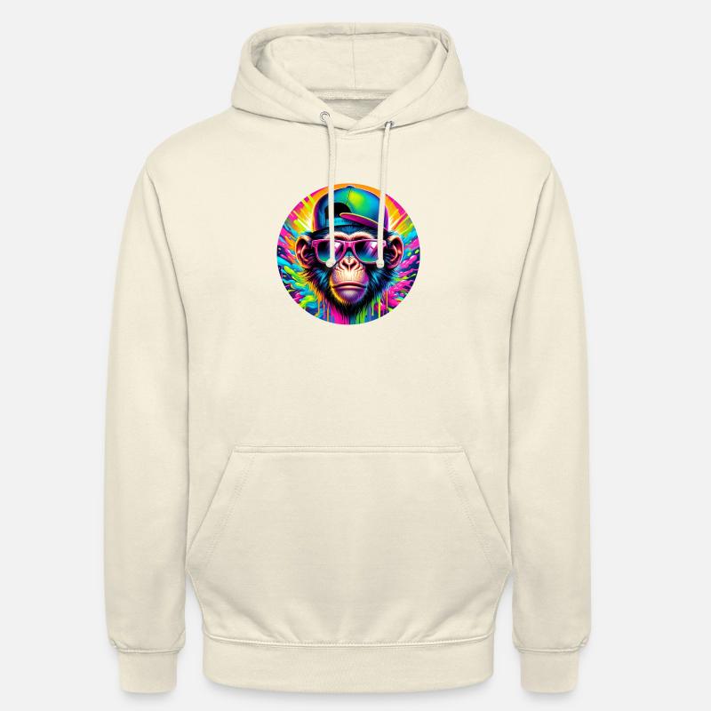 Vibrations de singe néon - Sweat-shirt à capuche unisexe - vanille