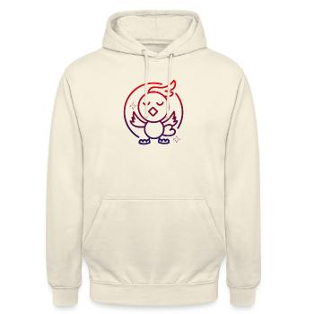 Baby Vogel macht Yoga Linie Kunst bunte Karikatur - Unisex Hoodie - Vanille-Milchshake - Vorne - Alina (178cm) & Michal (187cm)