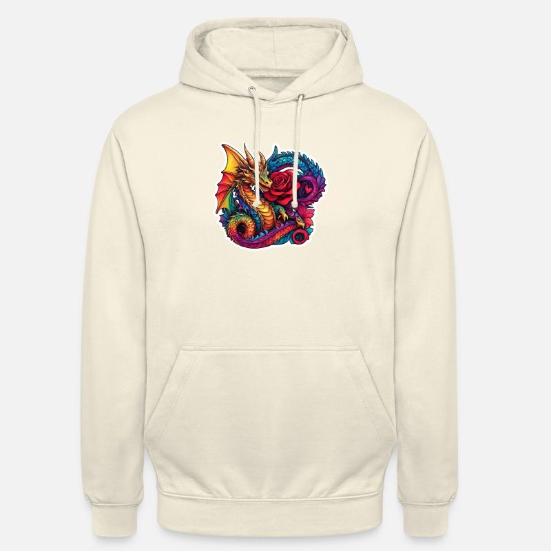 Drache mit Ros - Unisex Hoodie - Vanille-Milchshake
