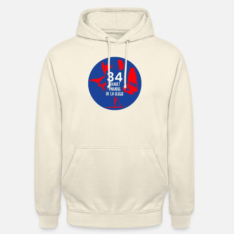 Hérault paradis de la glisse 34 wind wing kite sup - Sweat-shirt à capuche unisexe - vanille