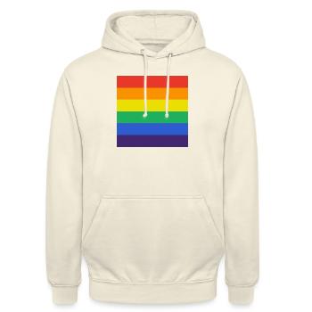 LGBT Passion Square - Unisex Hoodie - vanilla - Front - Alina (178cm) & Michal (187cm)