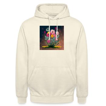 Psychedelic floral splendour of the hippie era - Unisex Hoodie - vanilla - Front - Alina (178cm) & Michal (187cm)