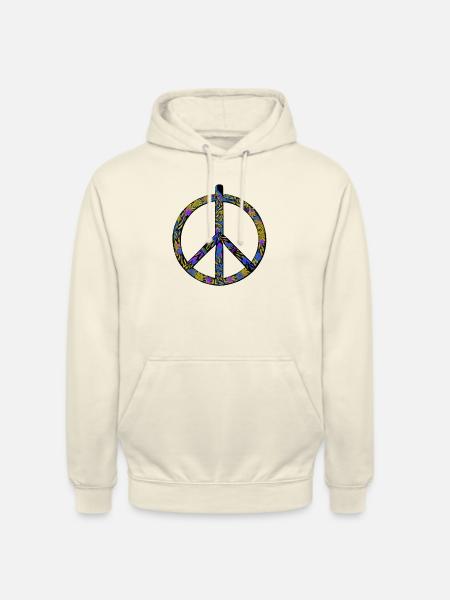 Abstract Harmony: Yellow-Blue Peace Rush - Unisex Hoodie - vanilla