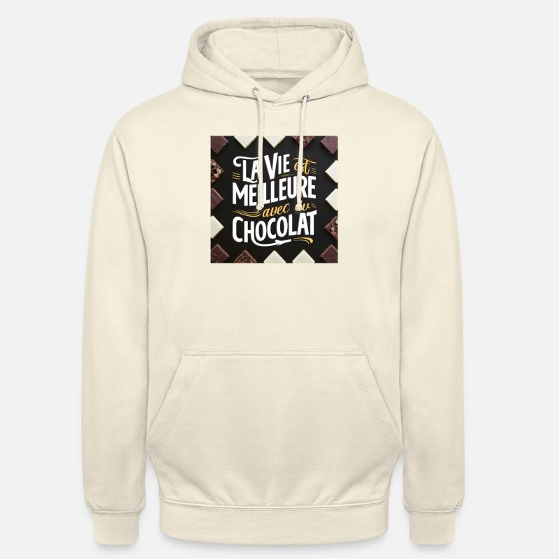 la vie est meilleur avec du chocolat - Sweat-shirt à capuche unisexe - vanille