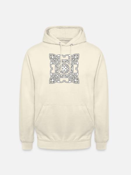 Mandala carré - Sweat-shirt à capuche unisexe - vanille