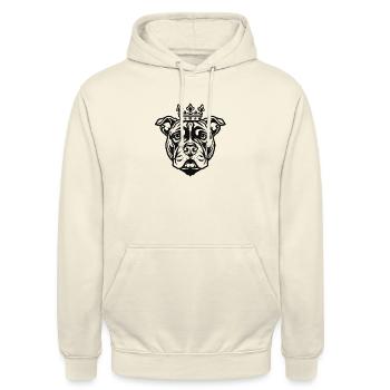 Bouledogue plus jeune avec couronne - Sweat-shirt à capuche unisexe - vanille - Devant - Alina (178cm) & Michal (187cm)