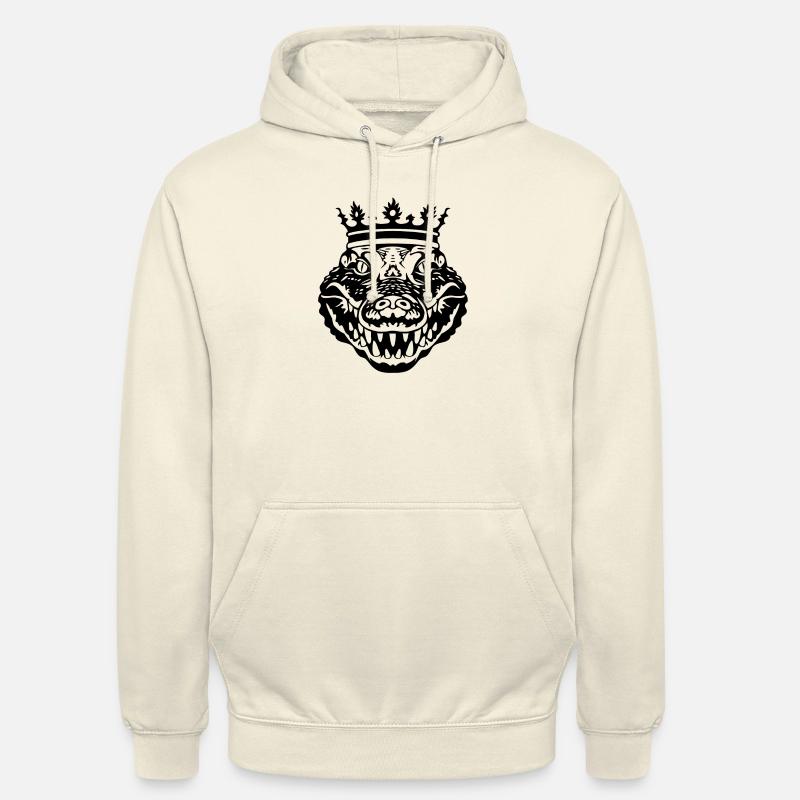 Crocodile avec couronne noire - Sweat-shirt à capuche unisexe - vanille