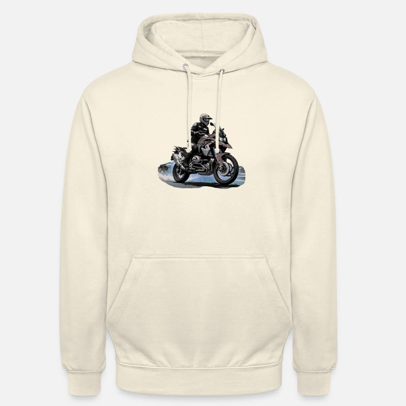 Biker auf grauen Motorrad - Unisex Hoodie - Vanille-Milchshake