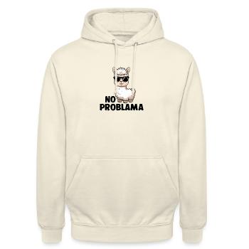 Lama Cool Geschenk - Sorgenfrei - Unisex Hoodie - Vanille-Milchshake - Vorne - Alina (178cm) & Michal (187cm)