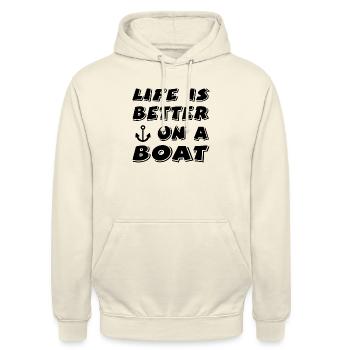Boot - Unisex Hoodie - Vanille-Milchshake - Vorne - Alina (178cm) & Michal (187cm)