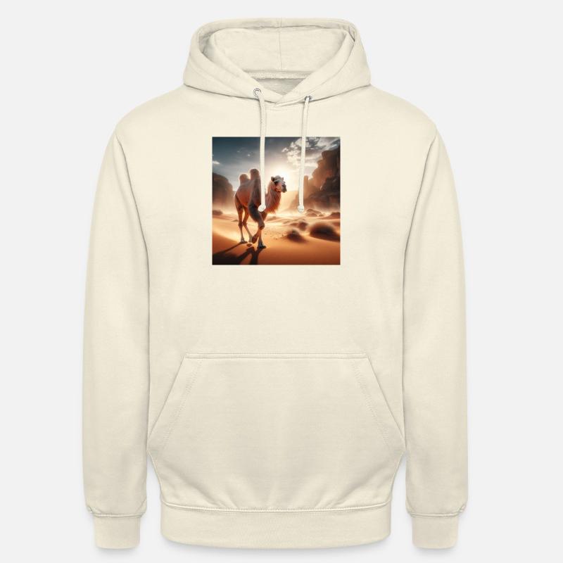 true camel in a desert A4 - Unisex Hoodie - vanilla
