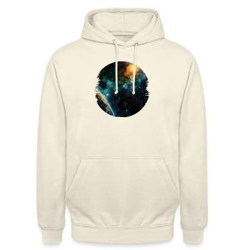 Das Universum ist Faszination und Inspiration - Unisex Hoodie - Vanille-Milchshake - Vorne - Alina (178cm) & Michal (187cm)
