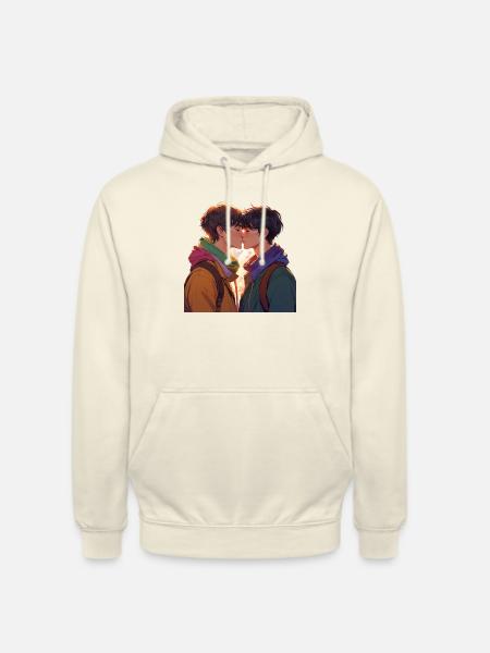 ##### Embrasser ##### - Sweat-shirt à capuche unisexe - vanille
