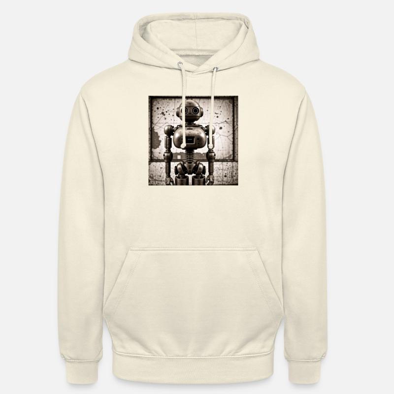 Vintage Robot - Sweat-shirt à capuche unisexe - vanille
