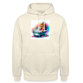 A lion in my bathtub - Unisex Hoodie - vanilla - Front - Alina (178cm) & Michal (187cm)