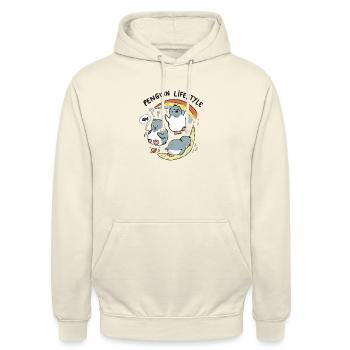Pinguin-Lebensstil - Unisex Hoodie - Vanille-Milchshake - Vorne - Alina (178cm) & Michal (187cm)